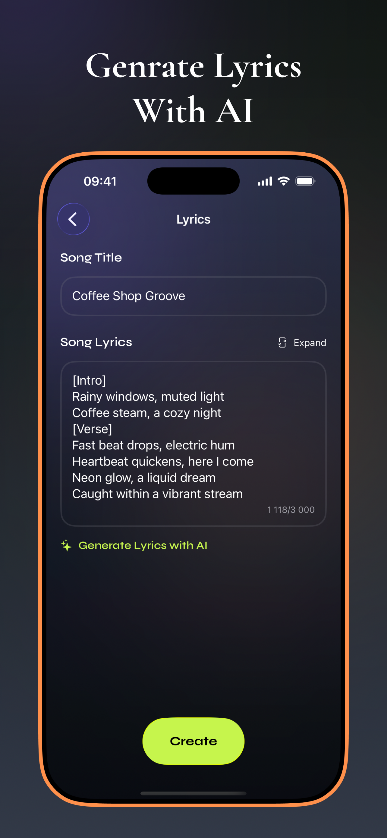 Library of generated tracks and projects